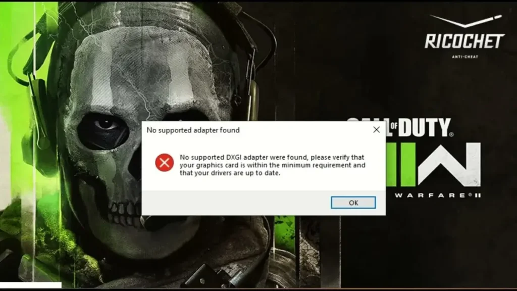mw2 dxgi error fix