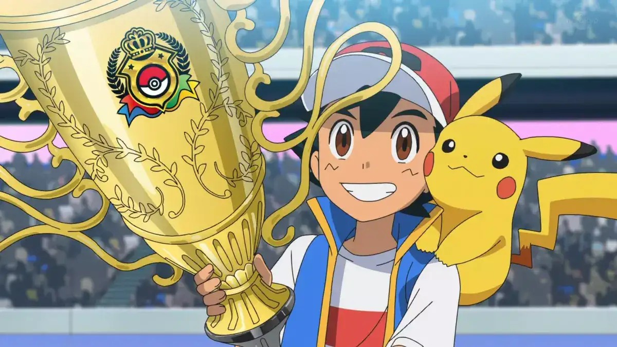 Ash Ketchum has finally become world champion and achieved the title of world's greatest Pokémon trainer